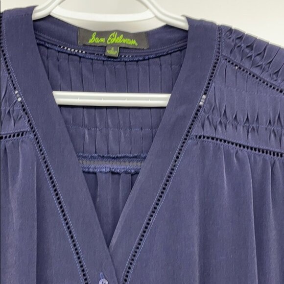 Sam Edelman Navy blue buttoned romper 3/4  sleeve - Picture 12 of 15